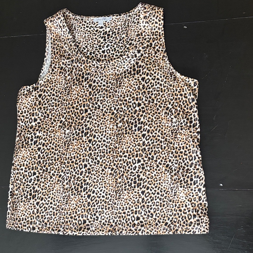 Chico's Leopard-Print Sleeveless Tank in Brown and Black